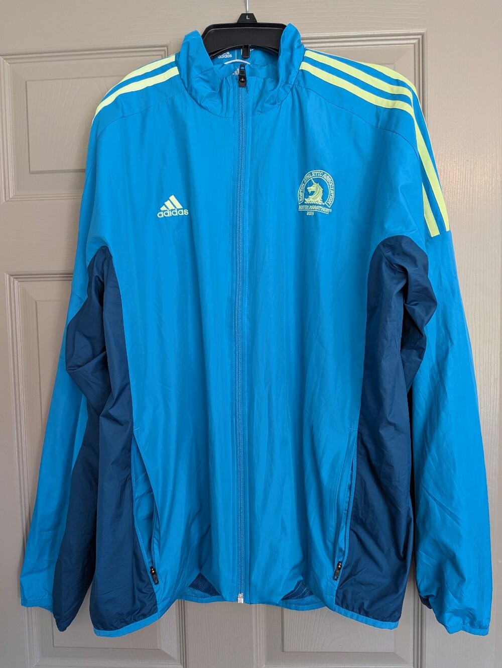 Adidas Parley 2019 Boston marathon jacket men's Large Windbreaker training
